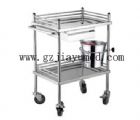 JY-A8 Stainless steel treatment cart（with drawer、stainless steel barrels）