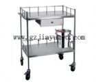 JY-A7 Stainless steel treatment cart（with drawer、stainless steel barrels）